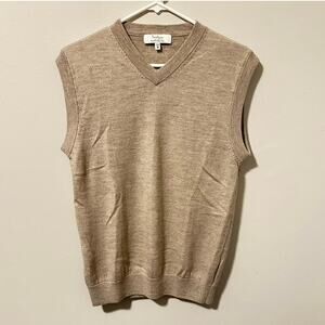 Mens Turnberry Extra Fine Merino Wool vest beige Size M